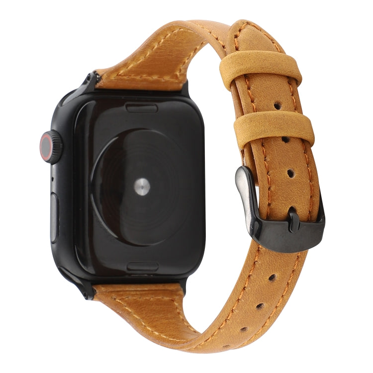 Crazy Horse Texture Genuine Leather Strap, For Apple Watch Series 7 41mm / 6 & SE & 5 & 4 40mm / 3 & 2 & 1 38mm