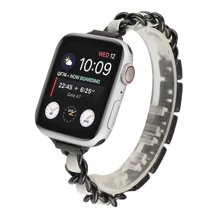 Small Waist Seven Beads Stainless Steel Strap Watchband For Apple Watch Series 6 & SE &, For Apple Watch Ultra 49mm / Series 8&7 45mm / SE 2&6&SE&5&4 44mm / 3&2&1 42mm, For Apple Watch Series 8&7 41mm / SE 2&6&SE&5&4 40mm / 3&2&1 38mm