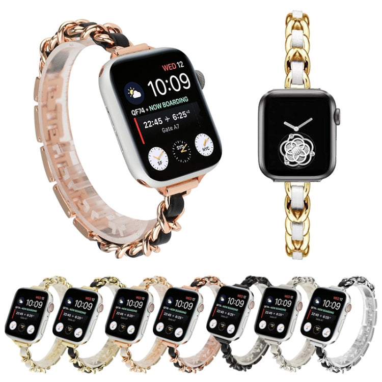 Small Waist Seven Beads Stainless Steel Strap Watchband For Apple Watch Series 6 & SE