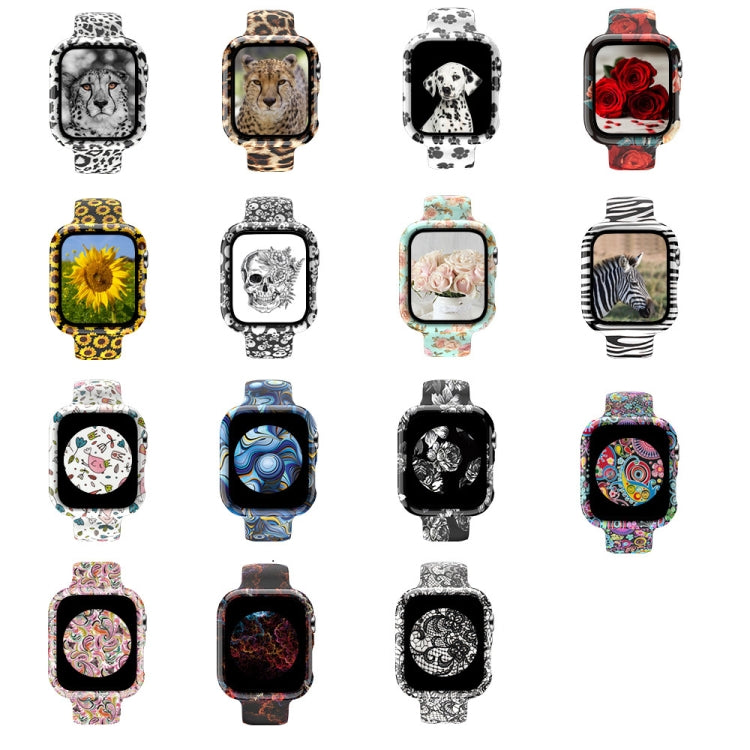 Silicone Printing Integrated Replacement Watch Case Watchband, For Apple Watch Series 6 / 5 / 4 / Watch SE 44mm, For Apple Watch Series 6 / 5 / 4 / Watch SE 40mm, For Apple Watch Series 3 & 2 & 1 42mm