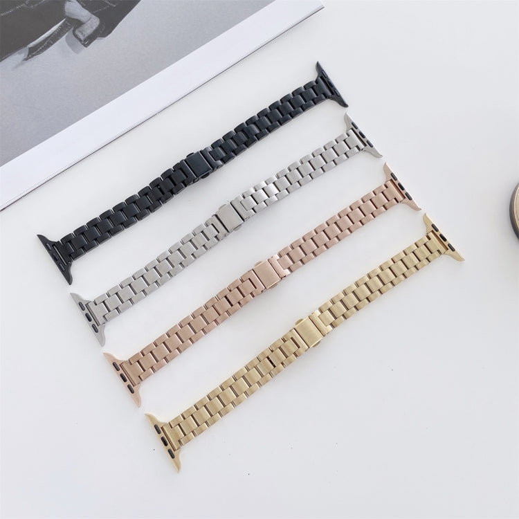 Three-beads Steel Replacement Strap Watchband, For Apple Watch Series 7 41mm / & 6 & SE & 5 & 4 40mm, For Apple Watch Series 7 45mm / & 6 & SE & 5 & 4 44mm