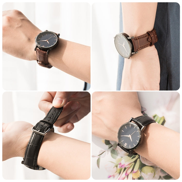 Two-layer Cowhide Leather Bamboo Joint Texture Replacement Strap Watchband, 10mm, 14mm, 16mm, 18mm, 20mm, 22mm, 24mm, 12mm