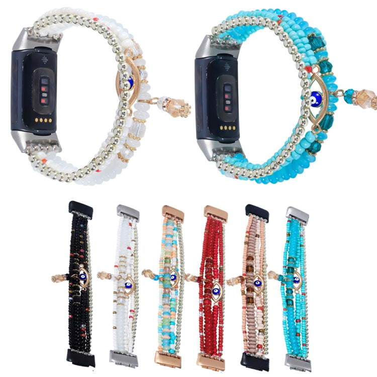 Eye Bead Chain Watch Band, For Fitbit Charge 5, For Fitbit Versa 3 / Sense