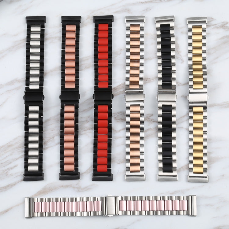 3 Beads Stainless Steel Watch Band, For Fitbit Versa 4/Sense 2/Versa 3/Sense, For Fitbit Versa 4