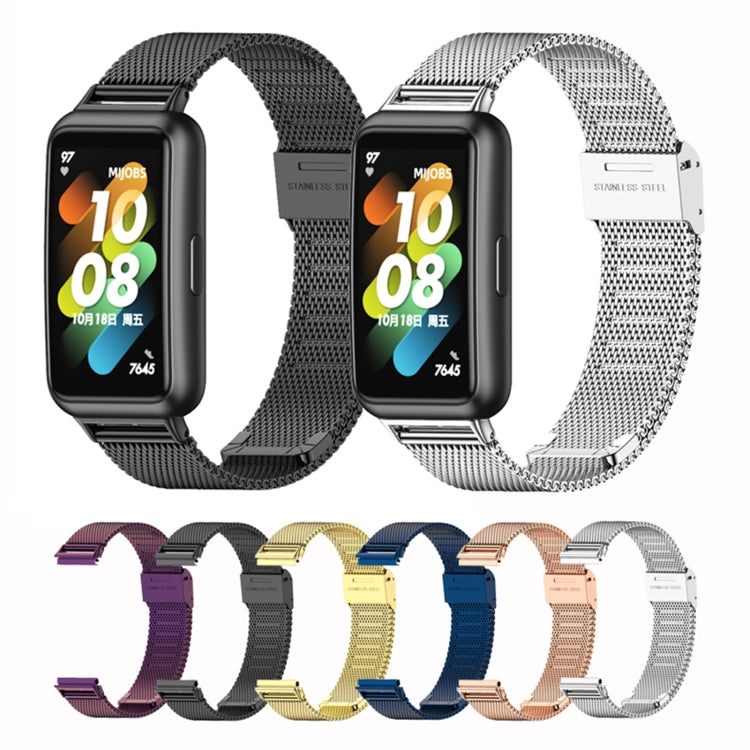 MIJOBS Milan Buckle Stainless Steel Watch Band, For Huawei Band 7 / 7 NFC