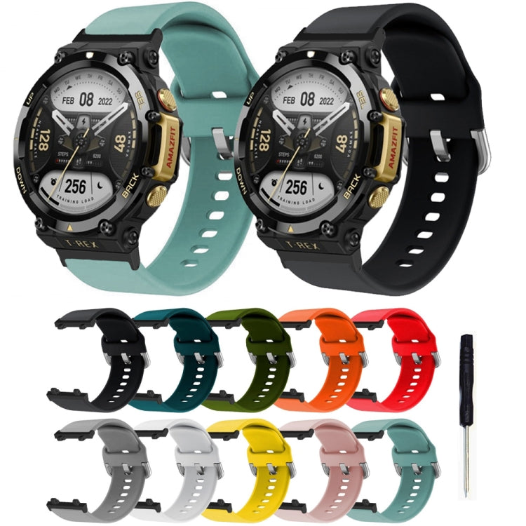 Silicone Reverse Buckle Watch Band, For Amazfit T-Rex 2