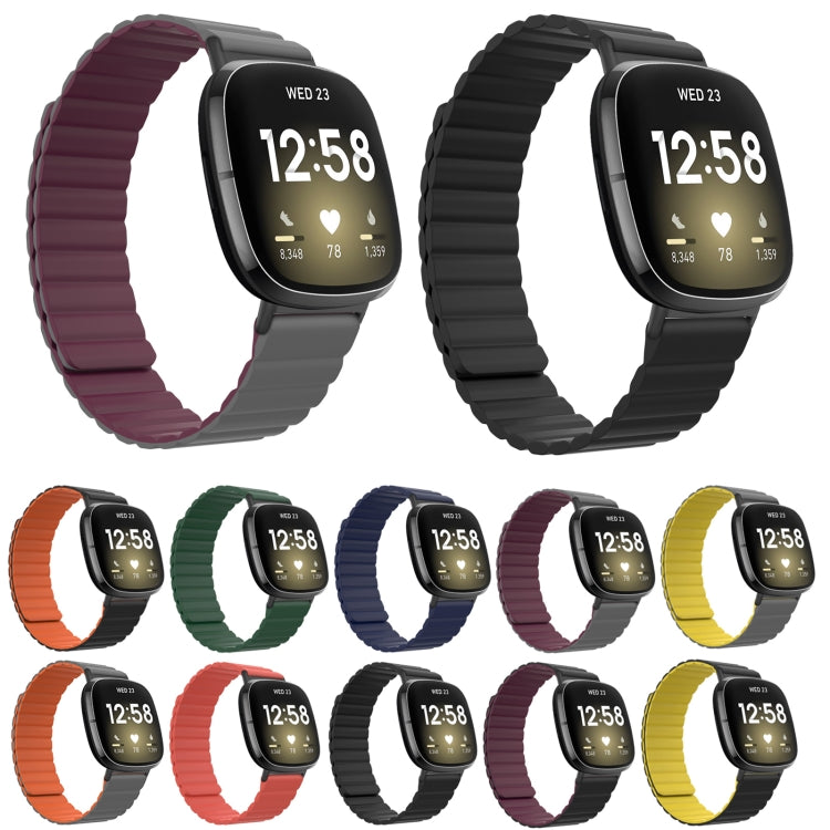 Universal Magnetic Silicone Watch Band, For Fitbit Versa 3 / Sense, For Fitbit Versa 4 / Sense 2