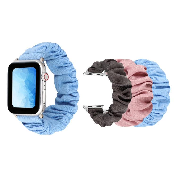 Cloth + Stainless Steel Hair Ring Watchband, For Apple Watch Series 7 41mm / 6 & SE & 5 & 4 40mm / 3 & 2 & 1 38mm