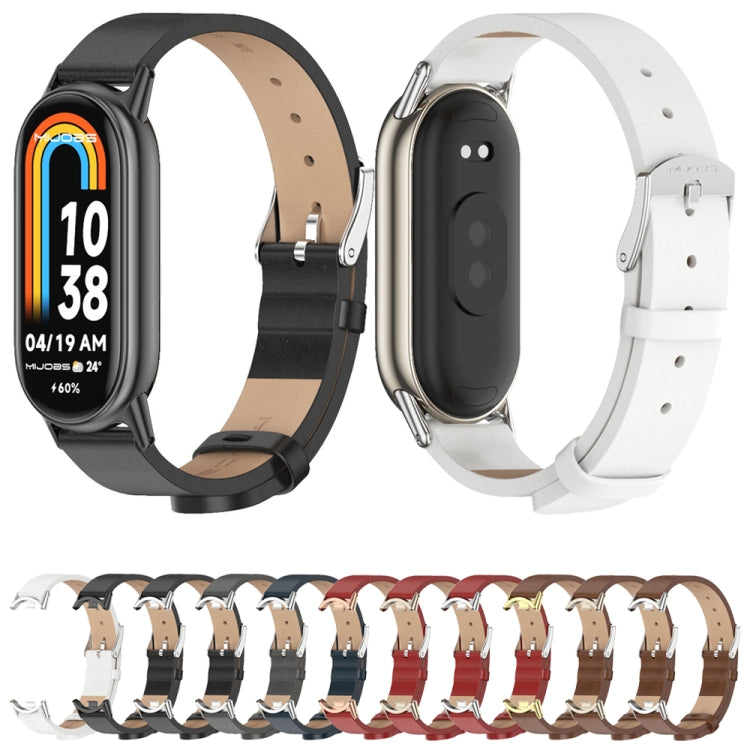 Mijobs Microfiber PU Leather Watch Band, For Xiaomi Smart Band 10 / 9 / 8