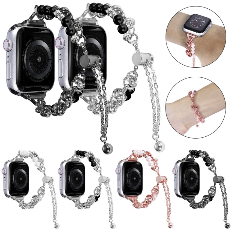 Pearl Bracelet Metal Watch Band, For Apple Watch SE 2023 44mm, For Apple Watch Ultra 49mm, For Apple Watch SE 2023 40mm, For Apple Watch 8 41mm