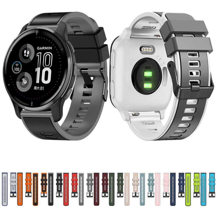 18mm Weave Two-Color Silicone Watch Band, For Garmin Forerunner 265S / 255S / Venu 2S