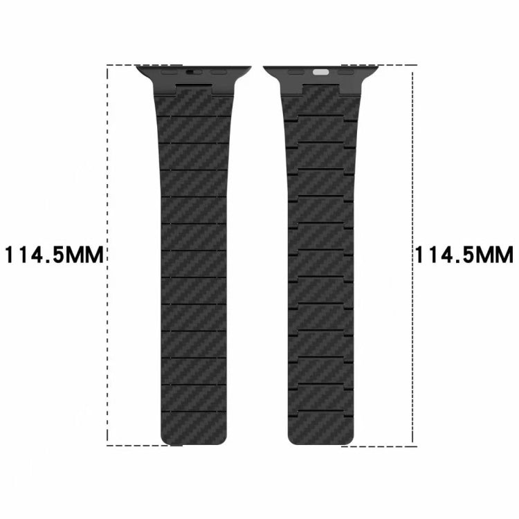 Carbon Fiber Magnetic Loop Watch Band, For Apple Watch Series 10 46mm, For Apple Watch Series 10 42mm, For Apple Watch SE 2023 44mm, For Apple Watch SE 2023 40mm, For Apple Watch Ultra 2 49mm, For Apple Watch Series 9 45mm, For Apple Watch Series 9 41m...
