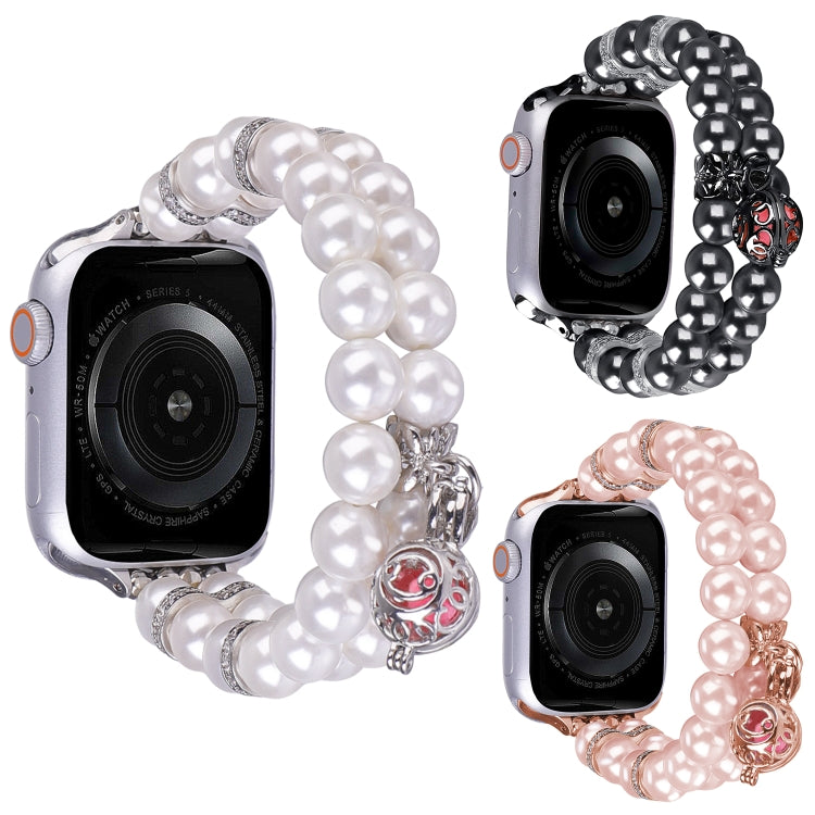 Beaded Dual Row Pearl Bracelet Watch Band, For Apple Watch SE 2023 44mm, For Apple Watch SE 2023 40mm, For Apple Watch Ultra 2 49mm, For Apple Watch Series 9 45mm, For Apple Watch Series 9 41mm, For Apple Watch Ultra 49mm, For Apple Watch Series 8 41mm...