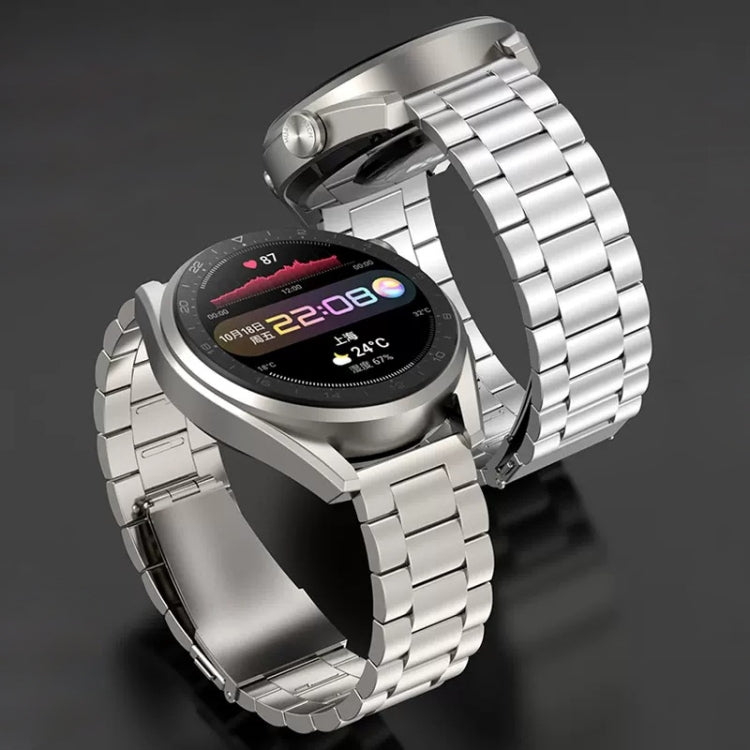 Three Strains Flat Buckle Titanium Steel Watch Band, For Huawei Watch GT4 / GT3 / GT2 46mm