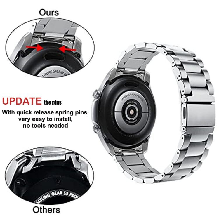 Three Strains Curved Flat Buckle Stainless Steel Watch Band, For Huawei Watch GT 4 46mm