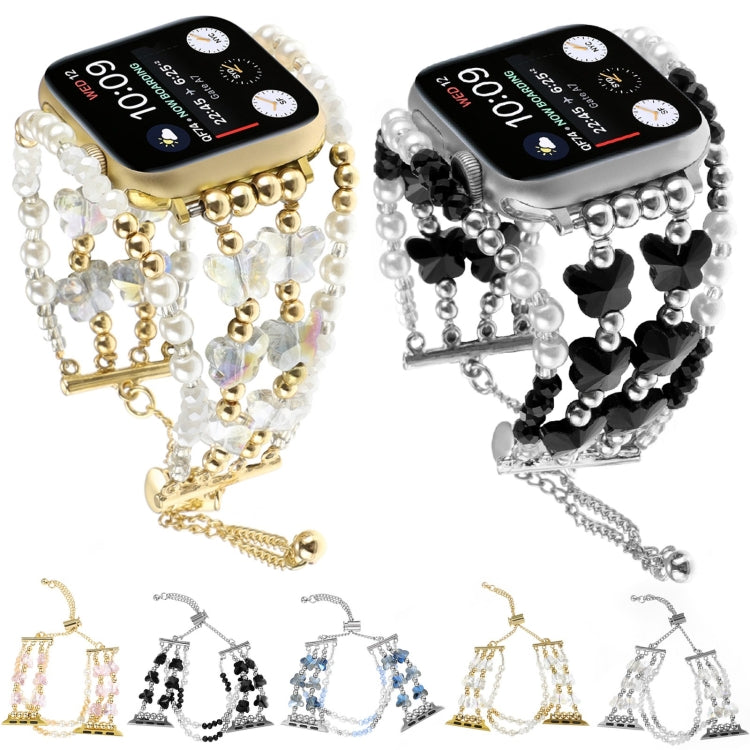 Butterfly Chain Bracelet Metal Watch Band, For Apple Watch SE 2023 44mm, For Apple Watch SE 2023 40mm, For Apple Watch Ultra 2 49mm, For Apple Watch Series 9 45mm, For Apple Watch Series 9 41mm, For Apple Watch Ultra 49mm, For Apple Watch Series 8 41mm...
