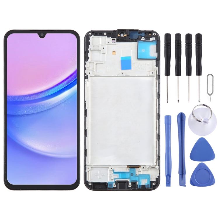 OLED LCD Screen Digitizer Full Assembly with Frame, For Samsung Galaxy A15 5G SM-A156B 6.43inch, For Samsung Galaxy A15 5G SM-A156B 6.36inch, For Samsung Galaxy A15 4G SM-A155F 6.36inch, For Samsung Galaxy A15 4G SM-A155F 6.43inch