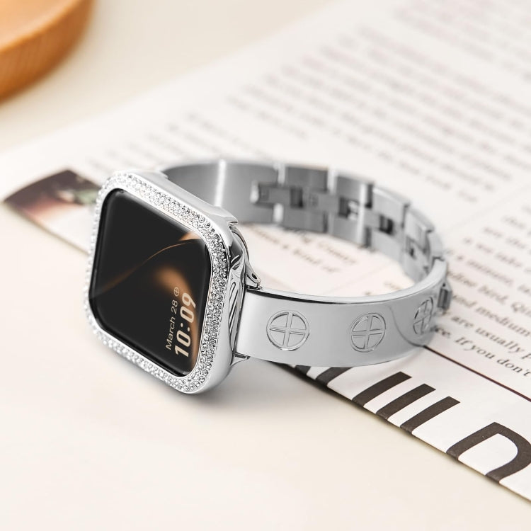 Cross Bracelet Stainless Steel Watch Band, For Apple Watch SE 40mm, For Apple Watch SE 44mm, For Apple Watch Series 6 40mm, For Apple Watch Series 6 44mm, For Apple Watch Series 5 44mm, For Apple Watch Series 5 40mm, For Apple Watch Series 4 44mm
