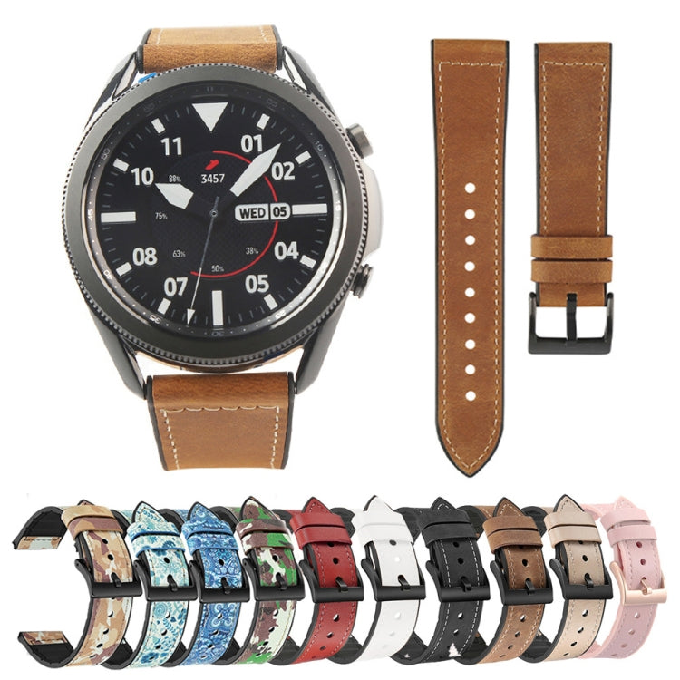 TPU + Leather Replacement Strap Watchband, For Samsung Galaxy Watch 3 41mm, For Samsung Galaxy Watch 3 45mm