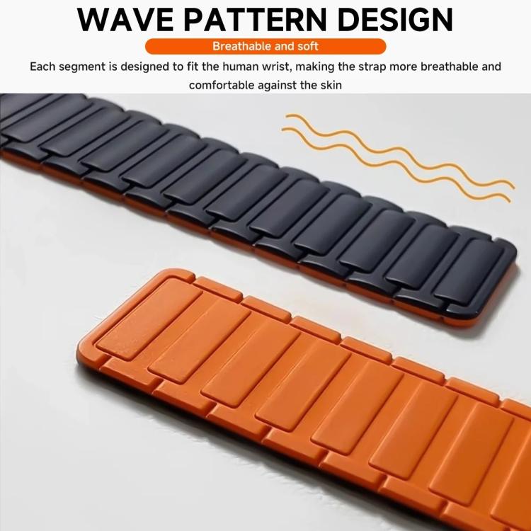 Tri-beads Magnetic Silicone Watch Band, 18mm, 20mm