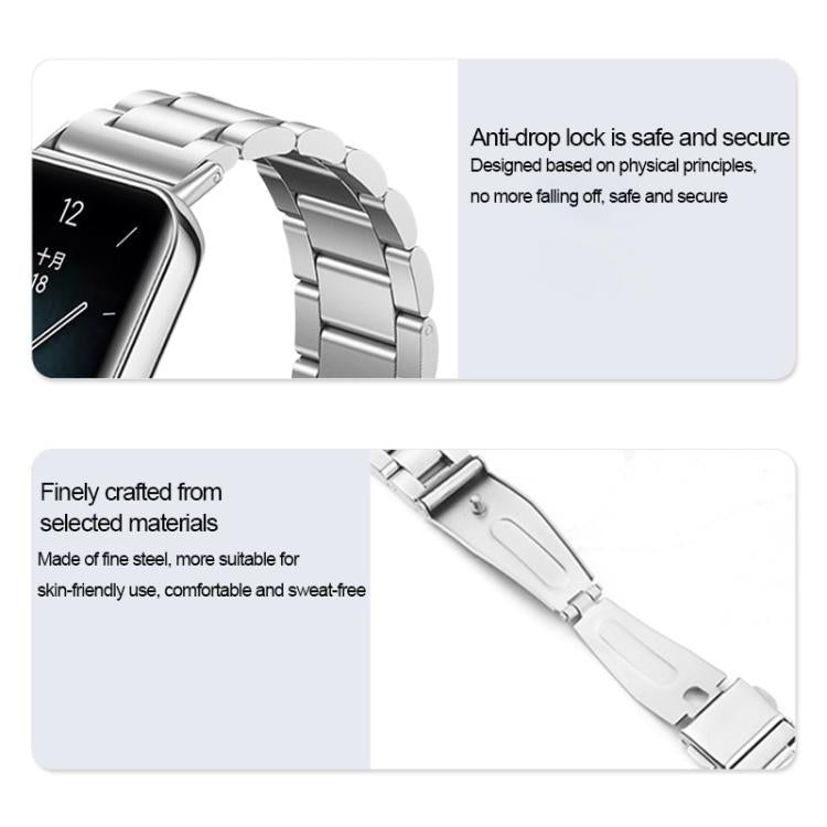Tri-beads Flat Buckle Titanium Alloy Watch Band, For Honor Band 9