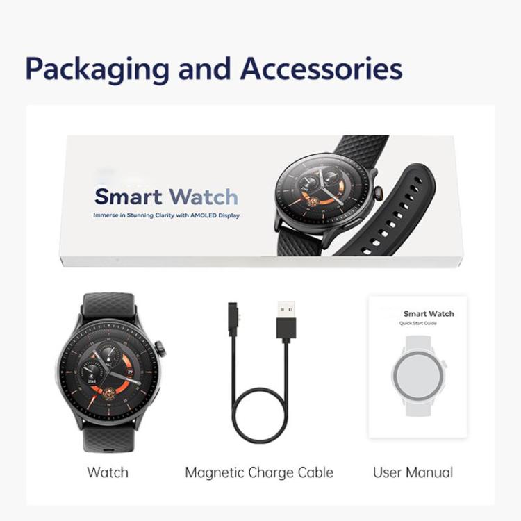 GR3 1.43 inch AMOLED Screen Fitness Tracker Smart Watch Support Heart Rate Monitoring