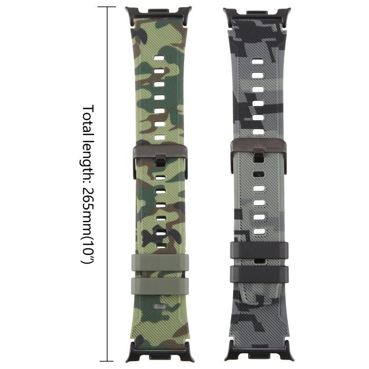 xDfind Black Connector Camouflage Print Silicone Watch Band, For Galaxy Watch Ultra2 2026 / 2025 / 1 2024, For Galaxy Watch9 / 8 / 8 Classic