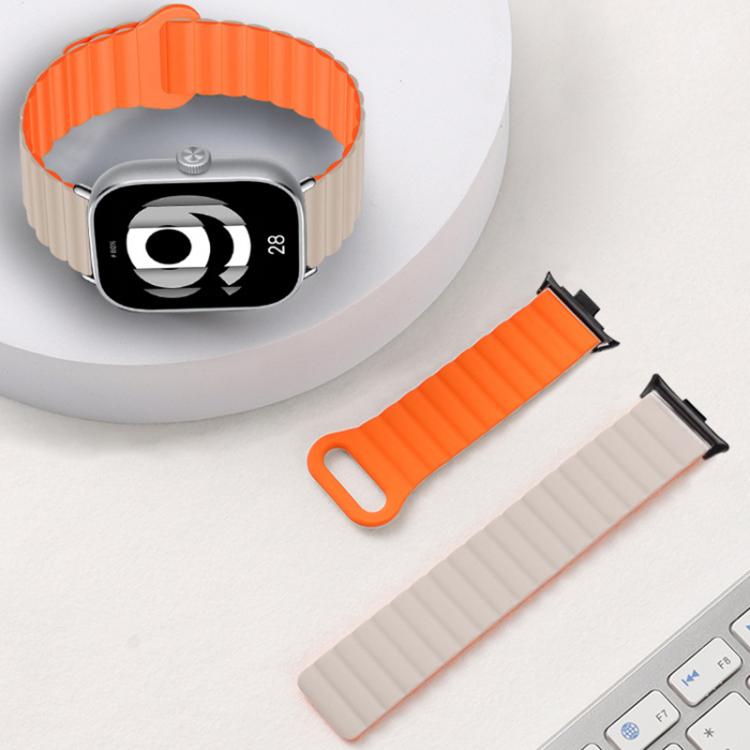 Two Color Reverse Buckle Magnetic Silicone Watch Band, For Xiaomi Band 10 Pro / Redmi Watch 6 / 5