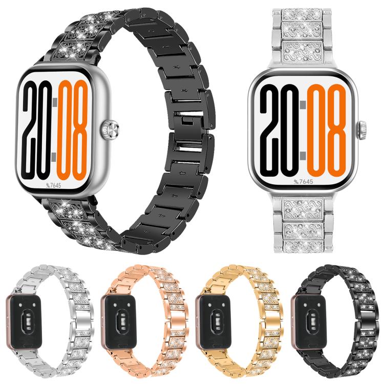 Three Beads Diamond Stainless Steel Watch Band, For Honor Watch X5