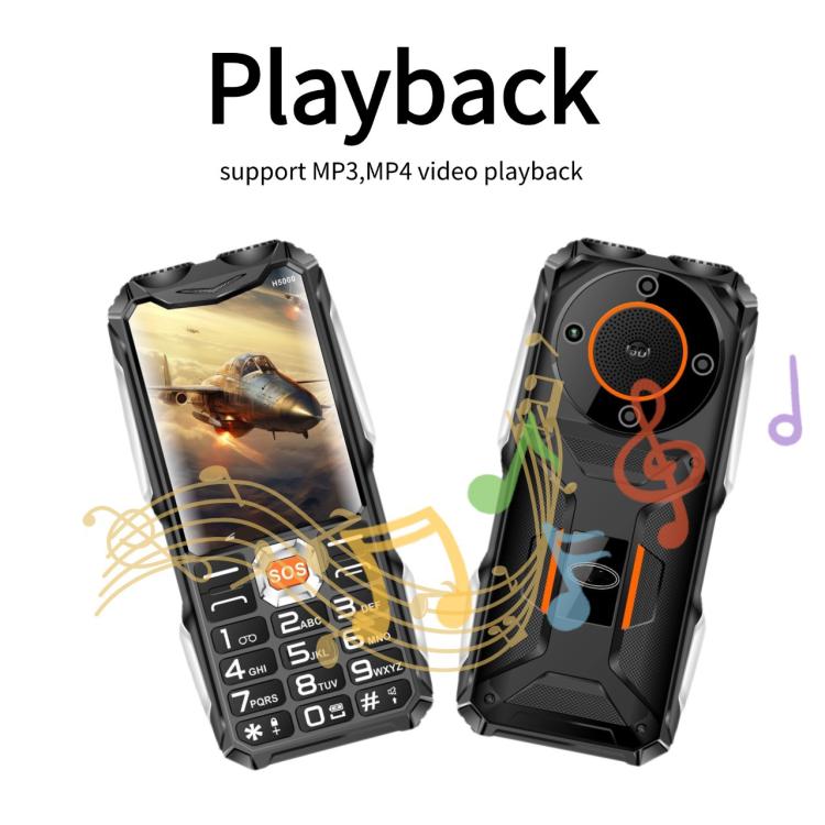 H5000 Elder Rugged Phone, 4000mAh Battery, 2.8 inch, 21 Keys, Network: 2G, LED Flashlight, FM, Dual SIM, EU Plug