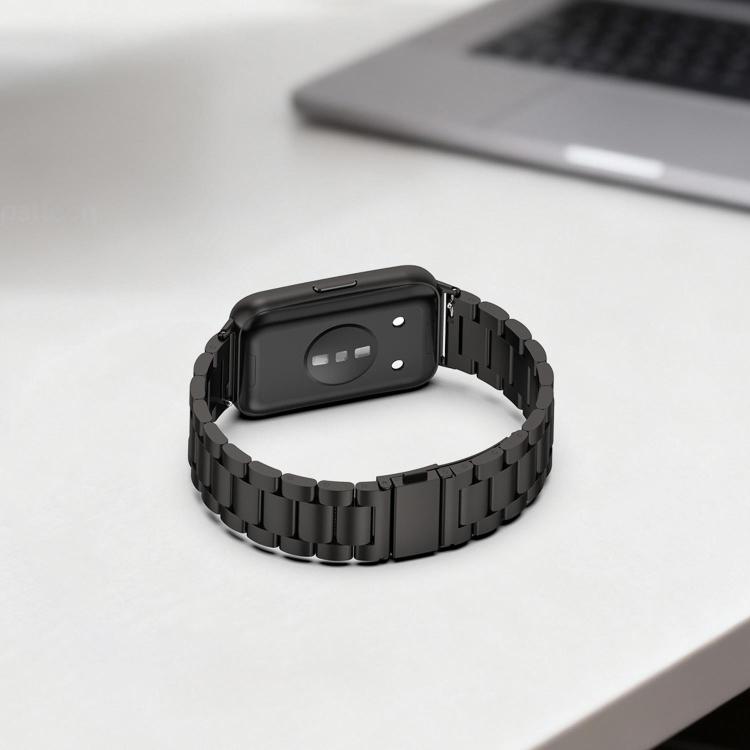 Three Beads Flat Buckle Titanium Alloy Watch Band, For Huawei Band 11 / Band 11 Pro