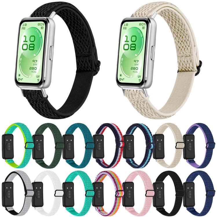 Buckle Wave Braided Nylon Watch Band, For Huawei Band 11 / Band 11 Pro
