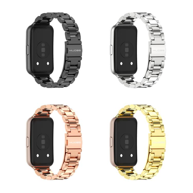 MIJOBS Three Beads Stainless Steel Watch Band, For Huawei Band 11 / Band 11 Pro