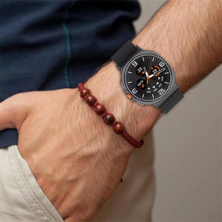 Milanese Stainless Steel Watch Band with Film Integrated PC Case Set, For Samsung Galaxy Watch8 Classic 46mm, For Samsung Galaxy Watch8 44mm, For Samsung Galaxy Watch8 40mm