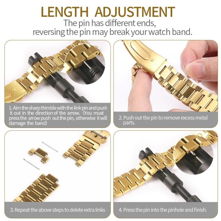 Three Beads Diamond Metal Watch Band with Hollow Diamond Case and Strap Link Remover Set, For Samsung Galaxy Watch8 44mm, For Samsung Galaxy Watch8 40mm