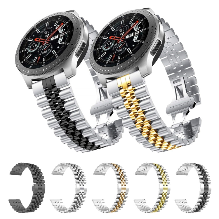 Five Beads Steel Replacement Strap Watchband, 20mm For Samsung Galaxy Watch 3 41mm, 22mm For Samsung Galaxy Watch 3 45mm