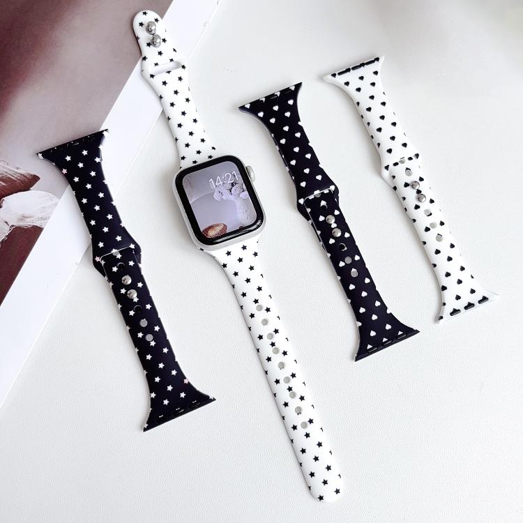 Slim Printed Reverse Buckle Silicone Watch Band, For Apple Watch 46mm / 49mm / 45mm / 44mm, For Apple Watch 42mm / 41mm / 40mm / 38mm