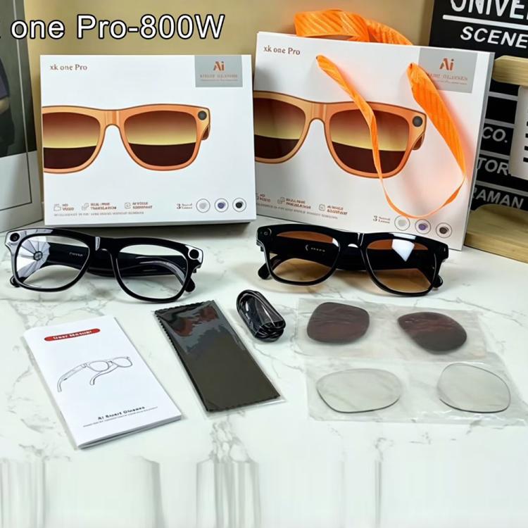 XK One Pro Smart AI Translation Glasses with 8MP HD Camera, Video Recording, WiFi Transmission, Al Smart Voice Assistant, 8MP Camera
