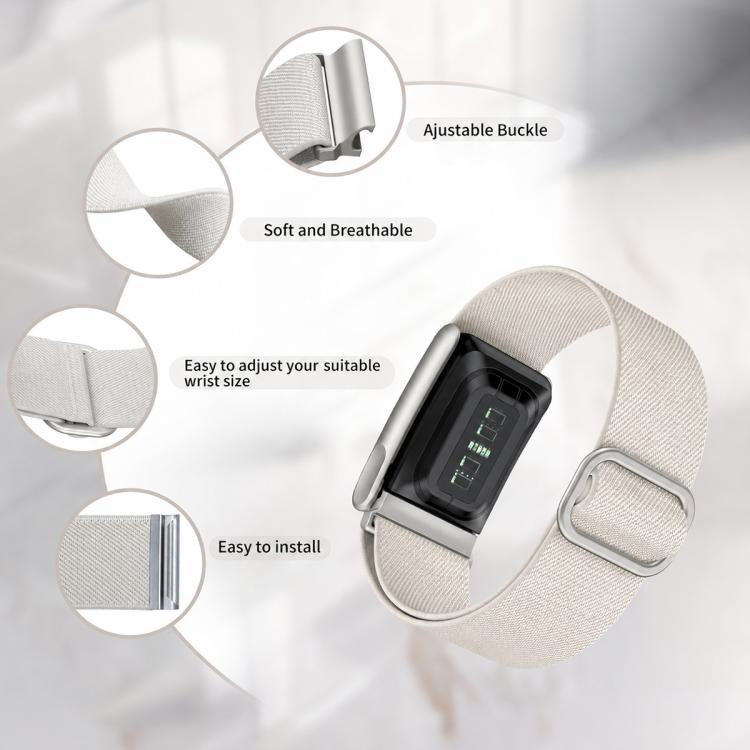 Slide Clasp Elastic Nylon Watch Band, For WHOOP 5.0 Electrocardiogram, For WHOOP 5.0 Regular