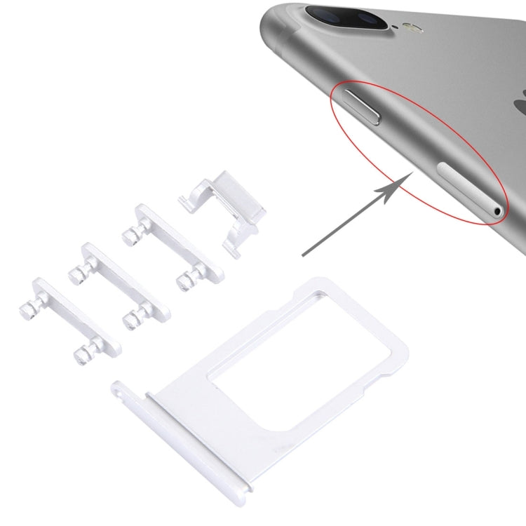 Card Tray + Volume Control Key + Power Button + Mute Switch Vibrator Key for iPhone 7 Plus, For iPhone 7 Plus
