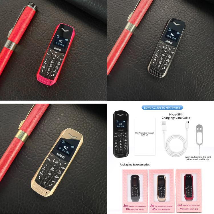 LONG-CZ S60 4G Mini Phone, 1.77 inch Unisoc T107, LED Flashlight, 21 Keys, Network: 4G, Single SIM