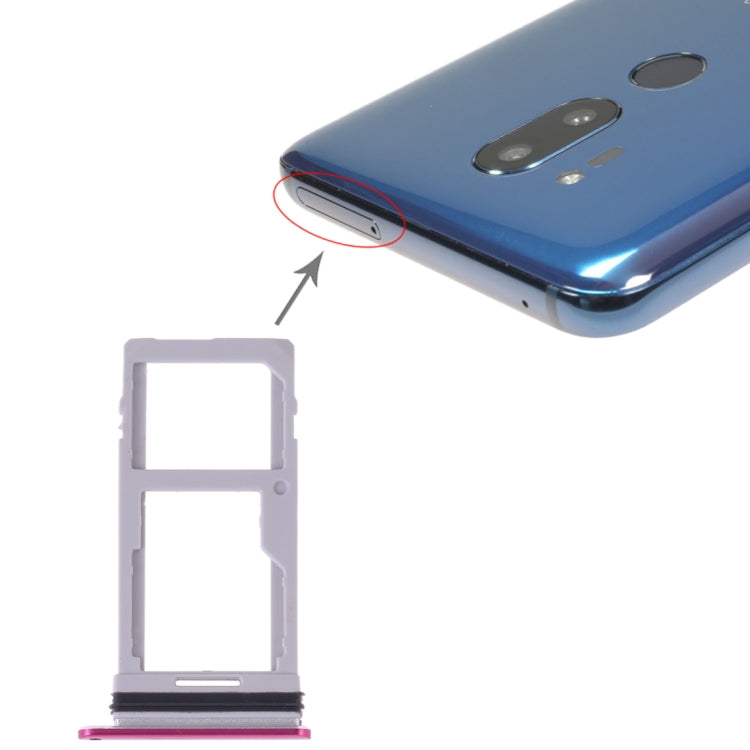 SIM Card Tray + SIM Card Tray / Micro SD Card Tray for LG G7 ThinQ G710 G710EM G710PM G710VMP G710ULM, For LG G7 ThinQ, For LG G7 ThinQ G710