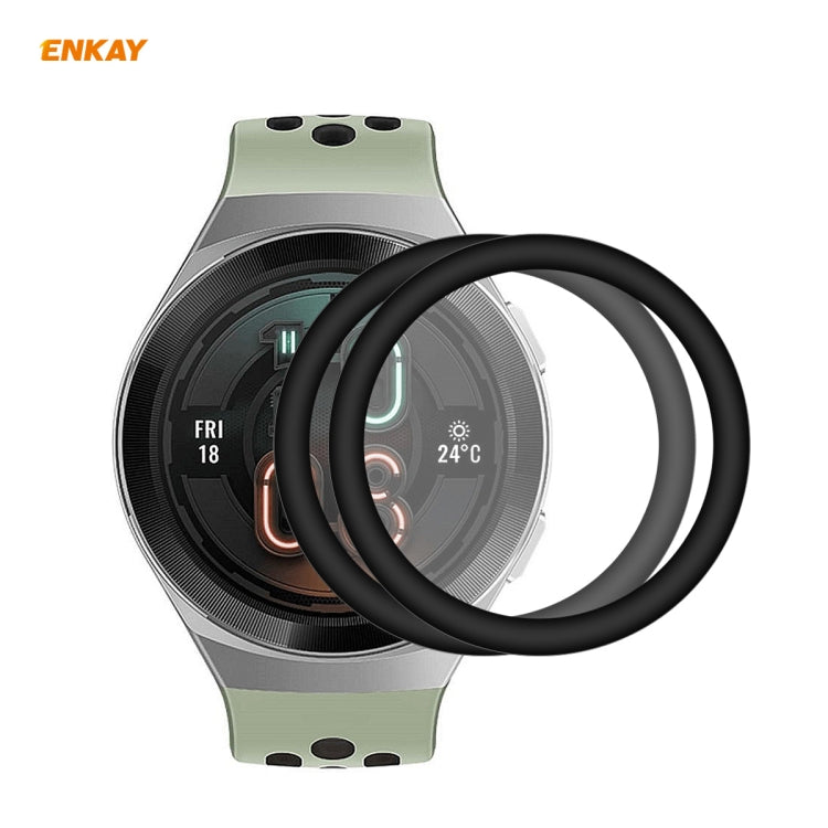 For Huawei Watch GT 2e 46mm 2 PCS ENKAY Hat-Prince 3D Full Screen Soft PC Edge + PMMA HD Screen Protector Film, With Scale, Without Scale