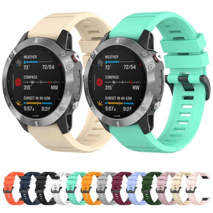 20mm Solid Color Silicone Quick Release Strap, For Garmin Fenix 7S