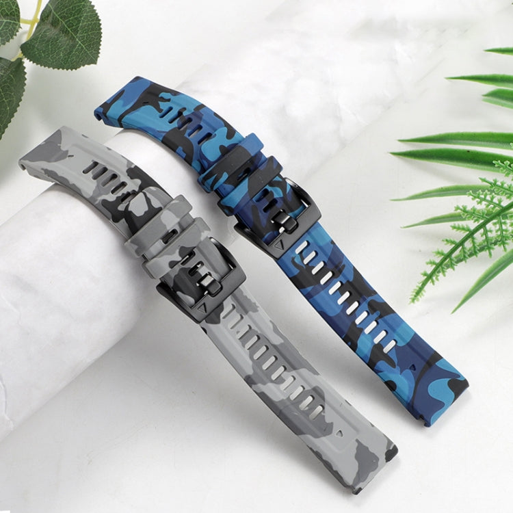 Camouflage 22mm Silicone Watch Band, For Garmin Forerunner 965, For Garmin Instinct Crossover, For Garmin Instinct Crossover Solar, For Garmin Forerunner 955, For Garmin Descent G1, For Garmin Instinct 2 Solar