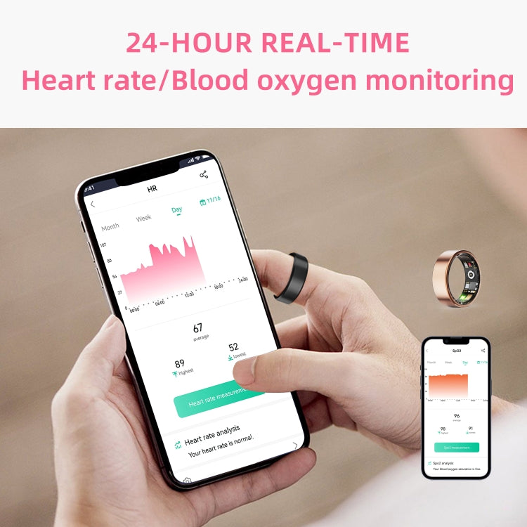 R11M SIZE 8 Smart Ring, Support Heart Rate / Blood Oxygen / Sleep / Multiple Sports Modes