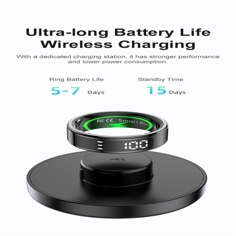 R11 SIZE 8 Smart Ring, Support Heart Rate / Blood Oxygen / Sleep / Multiple Sports Modes