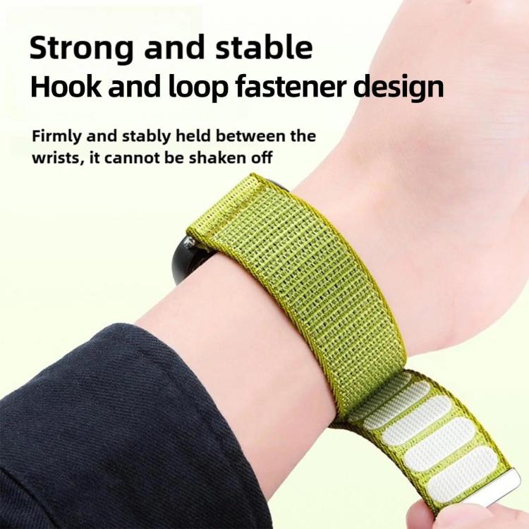 Woven Nylon Hook And Loop Fastener Metal Interface Watch Band, For Garmin 26mm, For Garmin 22mm, For Garmin 20mm