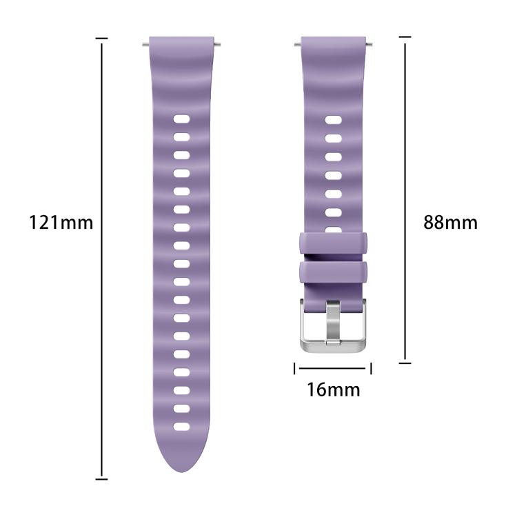 Press Button Quick Release Silver Buckle Solid Color Silicone Watch Band, For Huawei Watch GT 6 41mm