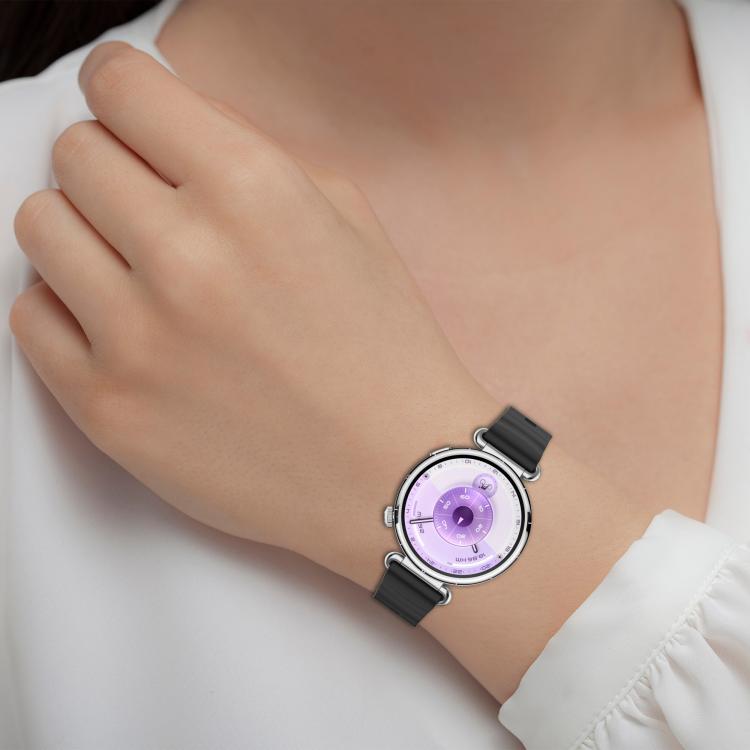 Press Button Quick Release Wave Texture Silicone Watch Band, 18mm